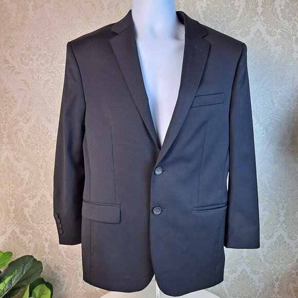 JoS A. Bank Traveltech Black Blazer Slim Fit 2 Button Front EUC - Picture 1 of 11
